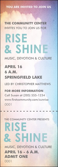 Clouds Event Ticket Product Front