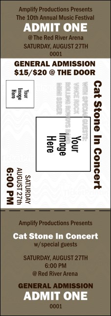 All Purpose Brown Big Logo Event Ticket Product Front