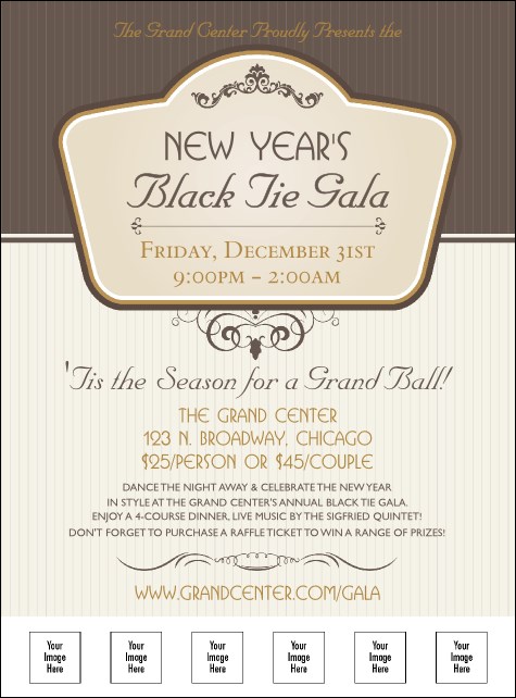 Classic Brown Pinstripe Logo Flyer Product Front