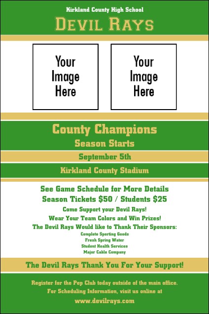 Sports Poster 002 in Green and Gold