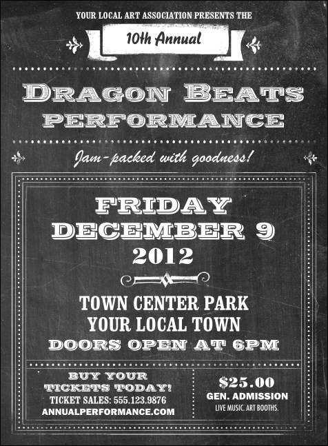 Retro Chalkboard Invitation Product Front