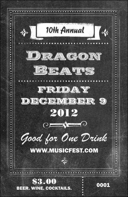 Retro Chalkboard Drink Ticket Product Front