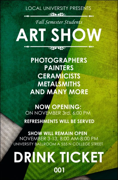 Abstract Drink Ticket Product Front