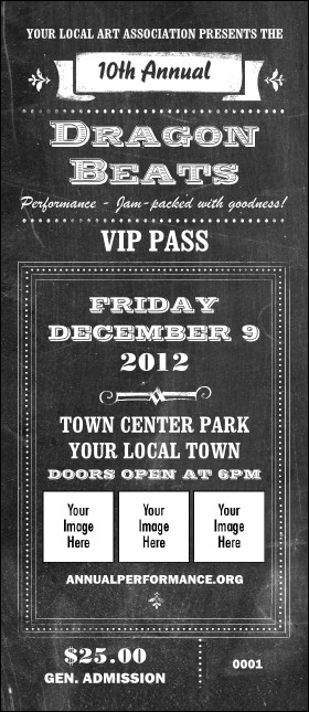 Retro Chalkboard VIP Pass Product Front