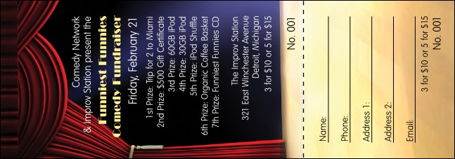 Stand Up Comedy Raffle Ticket Product Front