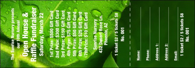 Leaf Raffle Ticket Product Front