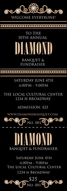 Diamonds Black Event Ticket Product Front