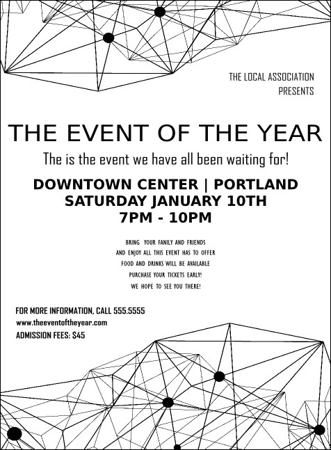 All Purpose Geometric Black and White Invitation Product Front