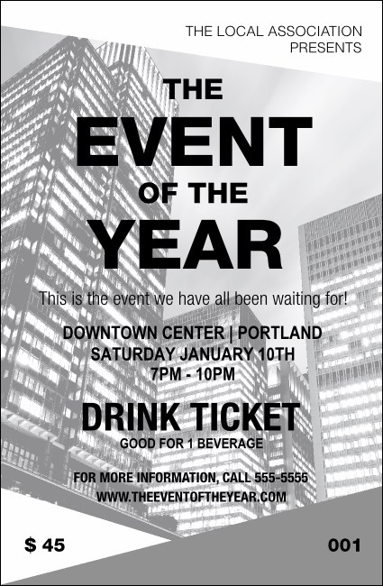 All Purpose Buildings Black and White Drink Ticket Product Front