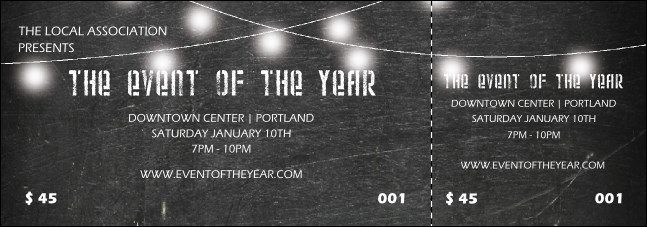 All Purpose Chalkboard Black and White Event Ticket Product Front