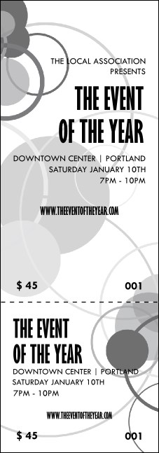 All Purpose Circles Black and White Event Ticket Product Front
