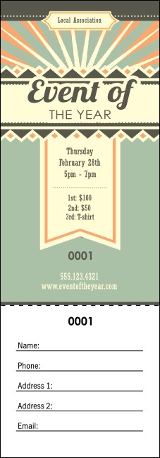 Retro Raffle Ticket Product Front